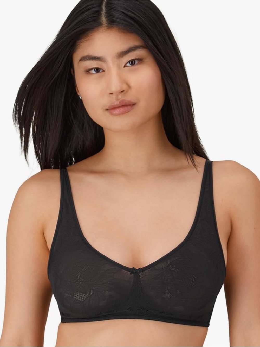 WONDERBRA Unlined Cooling Wireless Bra Black Women’s Size D 34 BRAND NEW